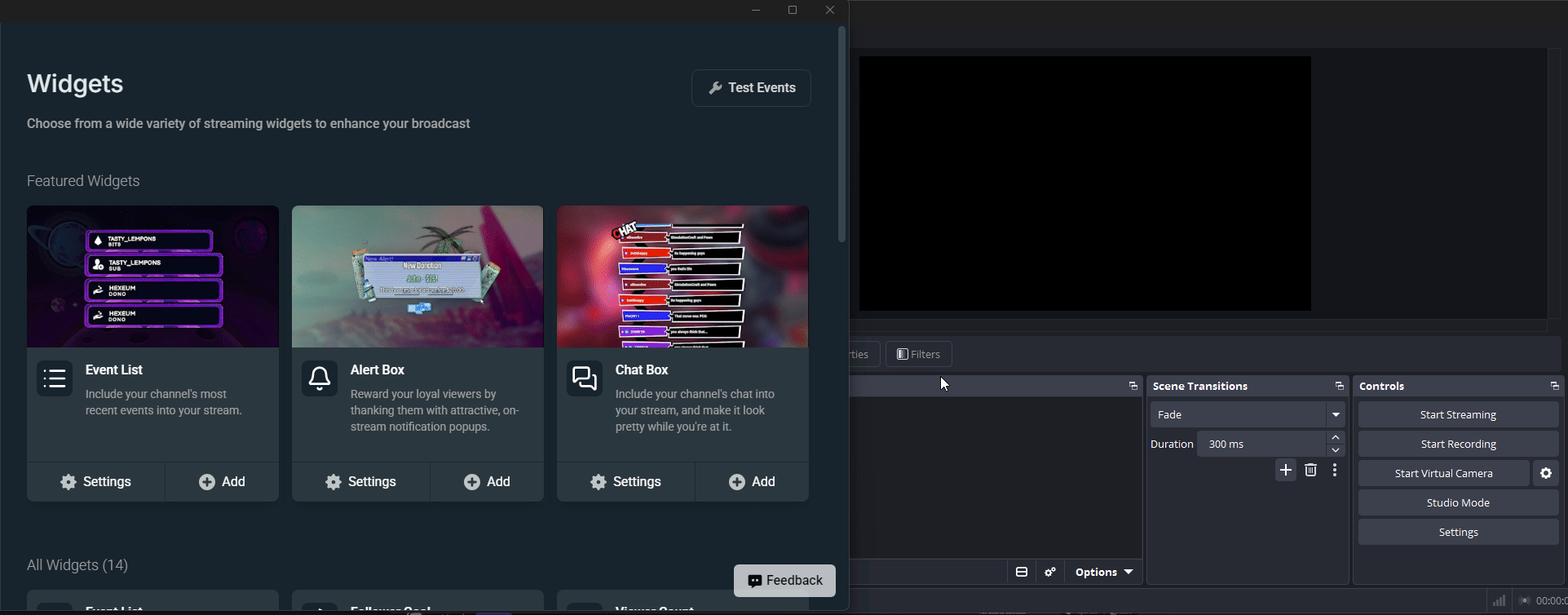 Testing active stream alert notification parameters dynamically.